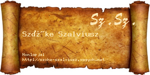 Szőke Szalviusz névjegykártya